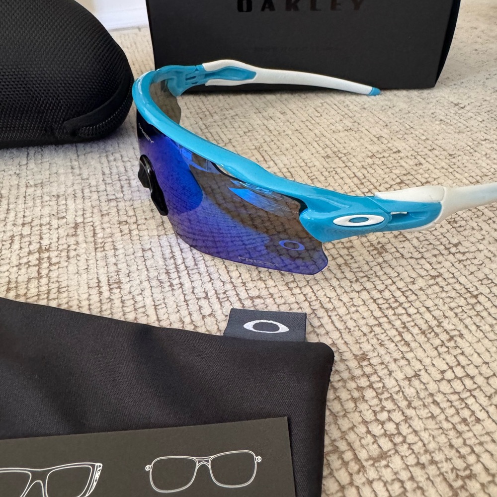 Oakley Blue and Black Sports Sunglasses